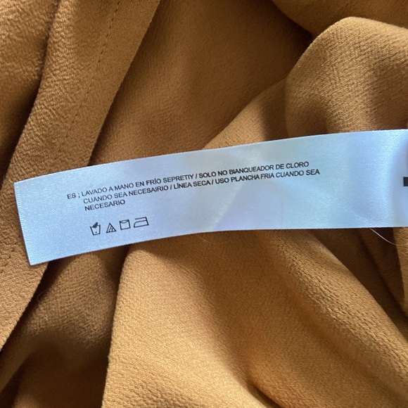 NWT Band of Gypsies Ochre Gold Tie Waist Button Down Blouse Size Small - Picture 8 of 8